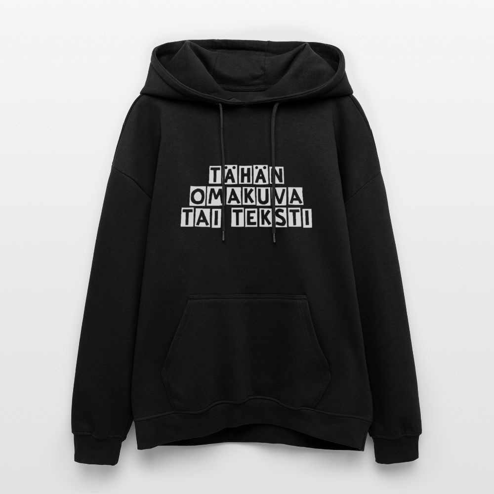 Unisex oversize huppari omalla kuvalla - musta