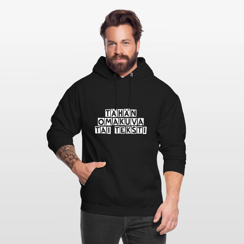 Huppari ”unisex” omalla kuvalla - musta