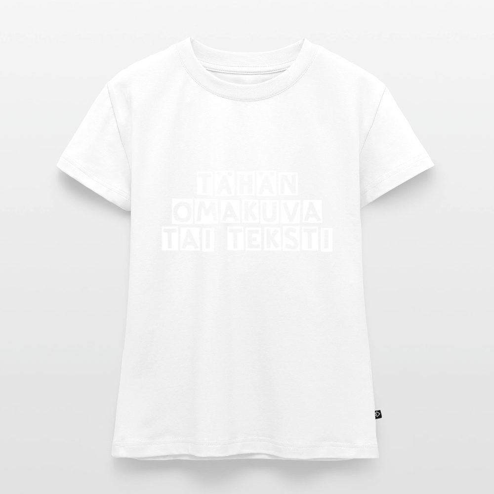Naisten Baby Tee omalla kuvalla - valkoinen