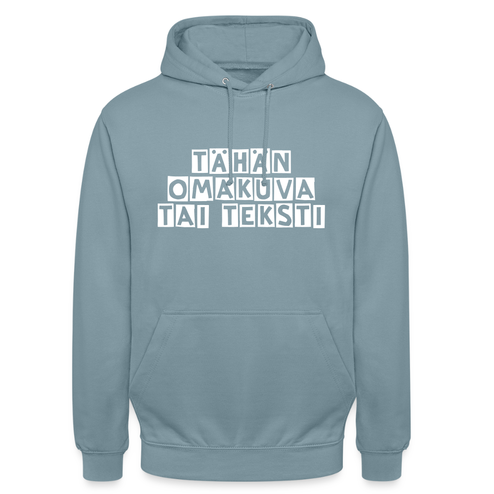 Huppari ”unisex” omalla kuvalla - savunsininen