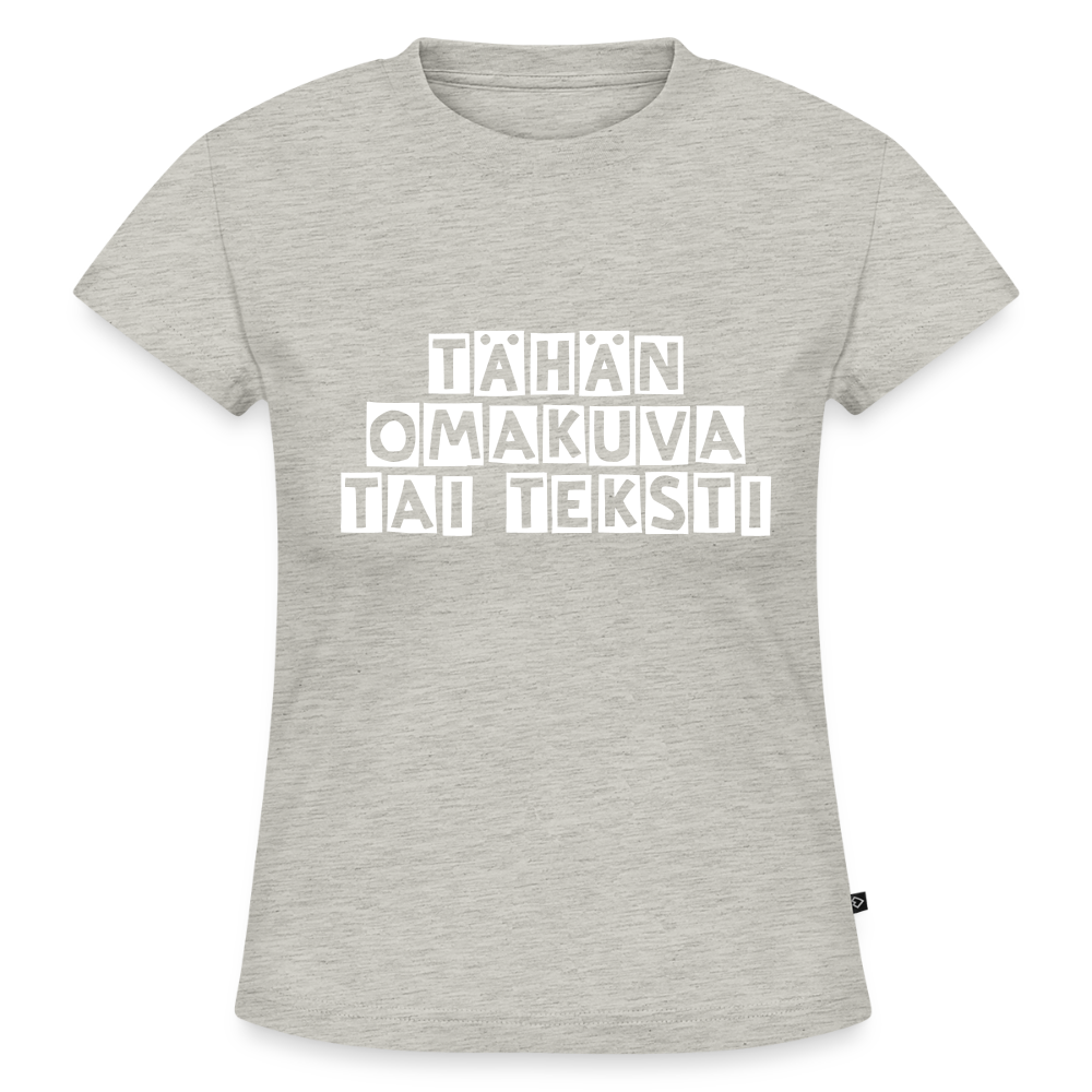 Naisten Baby Tee omalla kuvalla - meleerattu harmaa