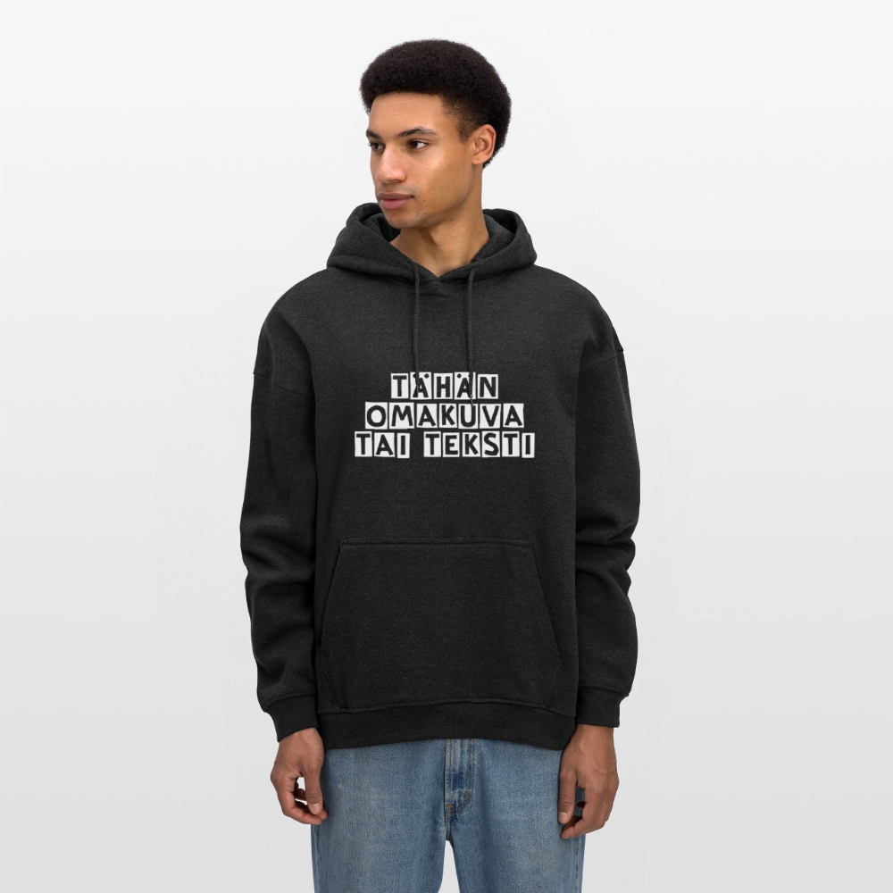 Unisex oversize huppari omalla kuvalla - hiilenharmaa
