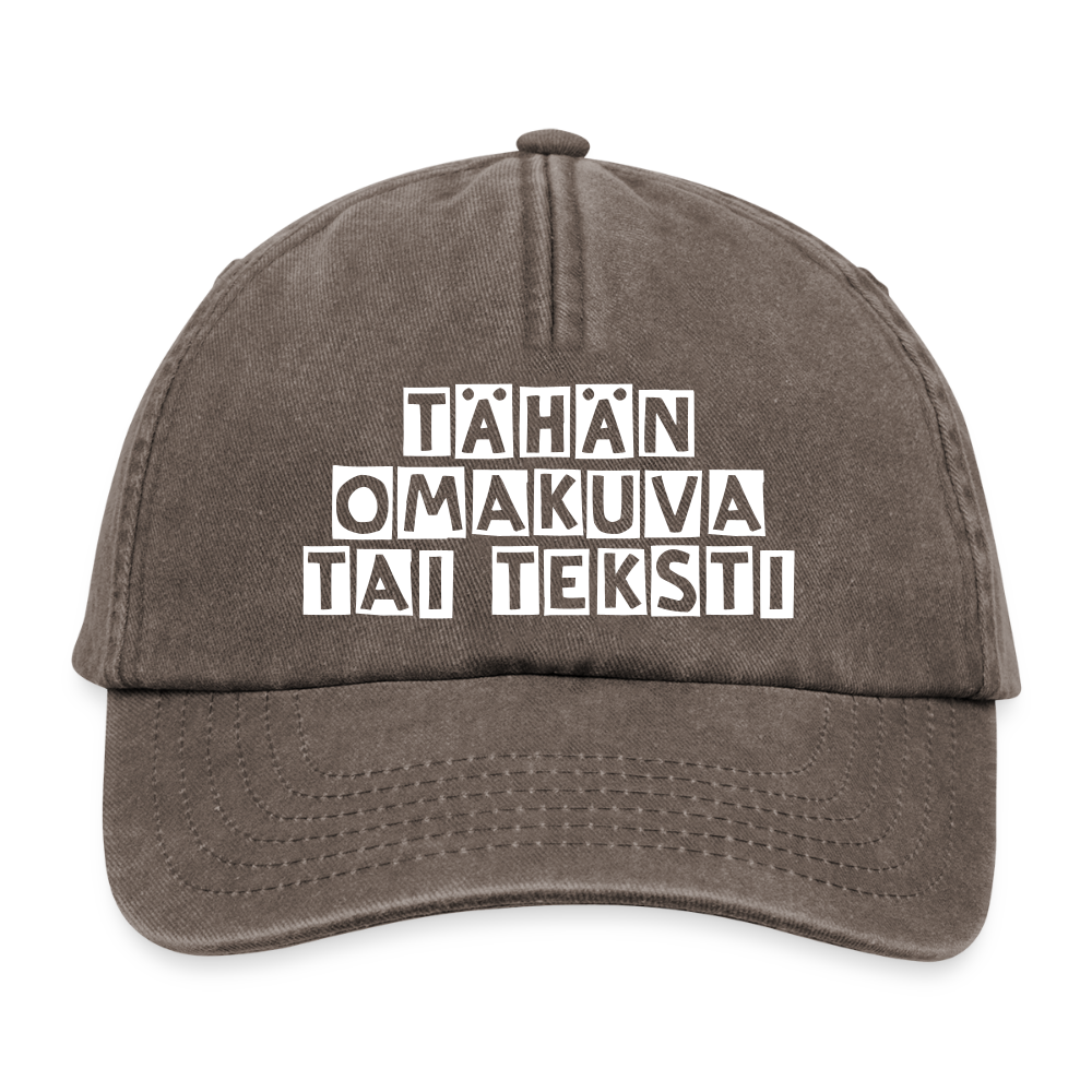Rento vintage-lippis omalla kuvalla - vintage ruskea