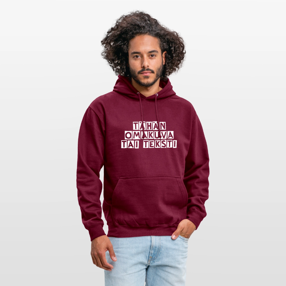 Huppari ”unisex” omalla kuvalla - bordeaux