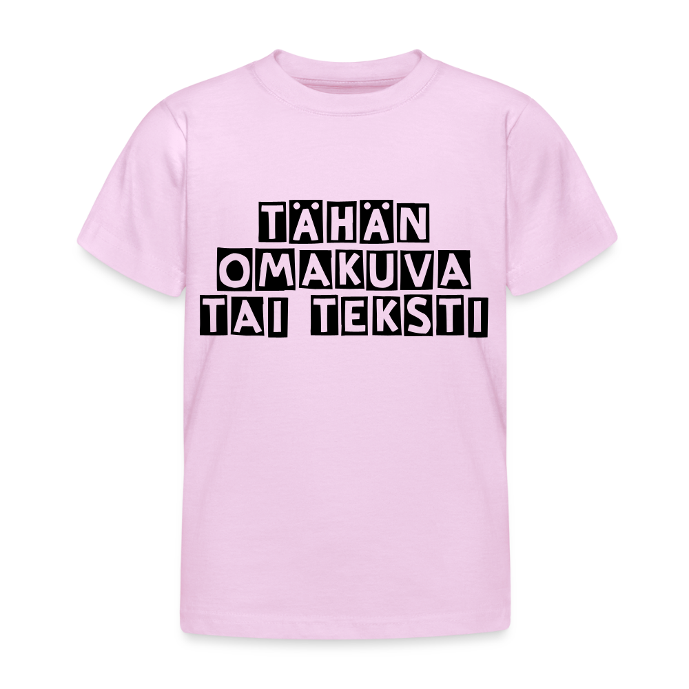 Lasten t-paita omalla kuvalla - vaalea pinkki