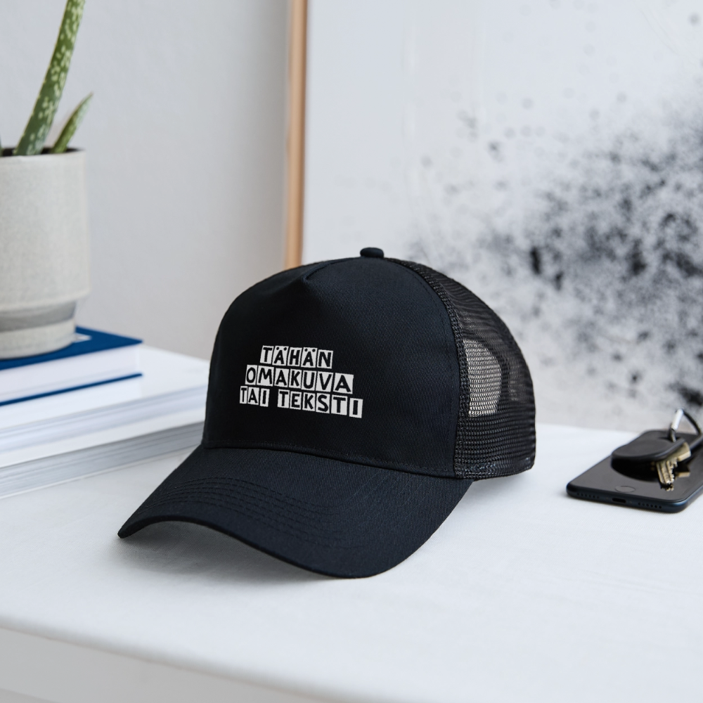 Trucker Cap omalla kuvalla - musta/musta