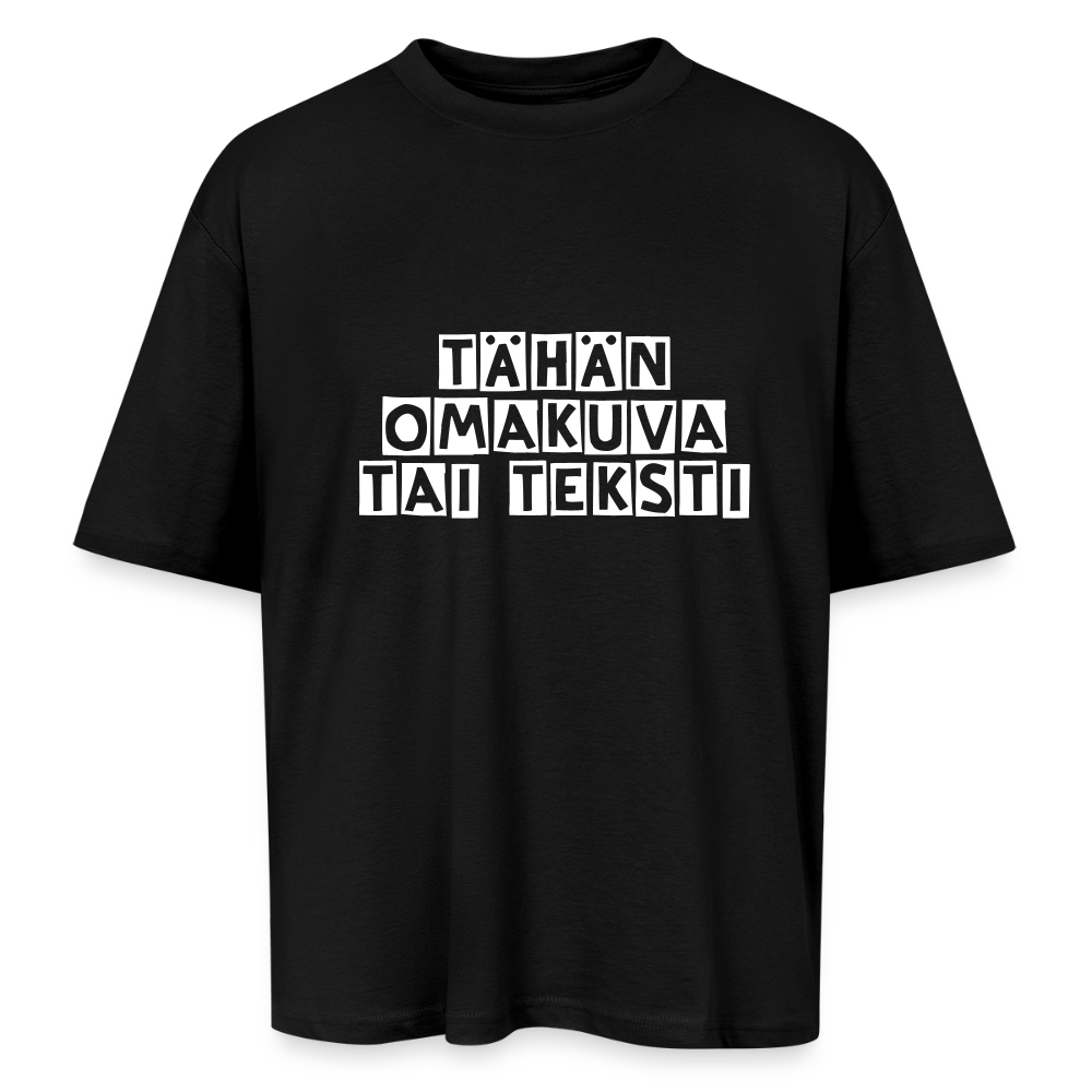 Oversized unisex t-paita omalla kuvalla - musta