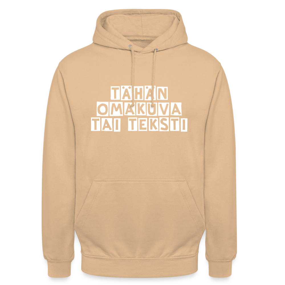 Huppari ”unisex” omalla kuvalla - persikka
