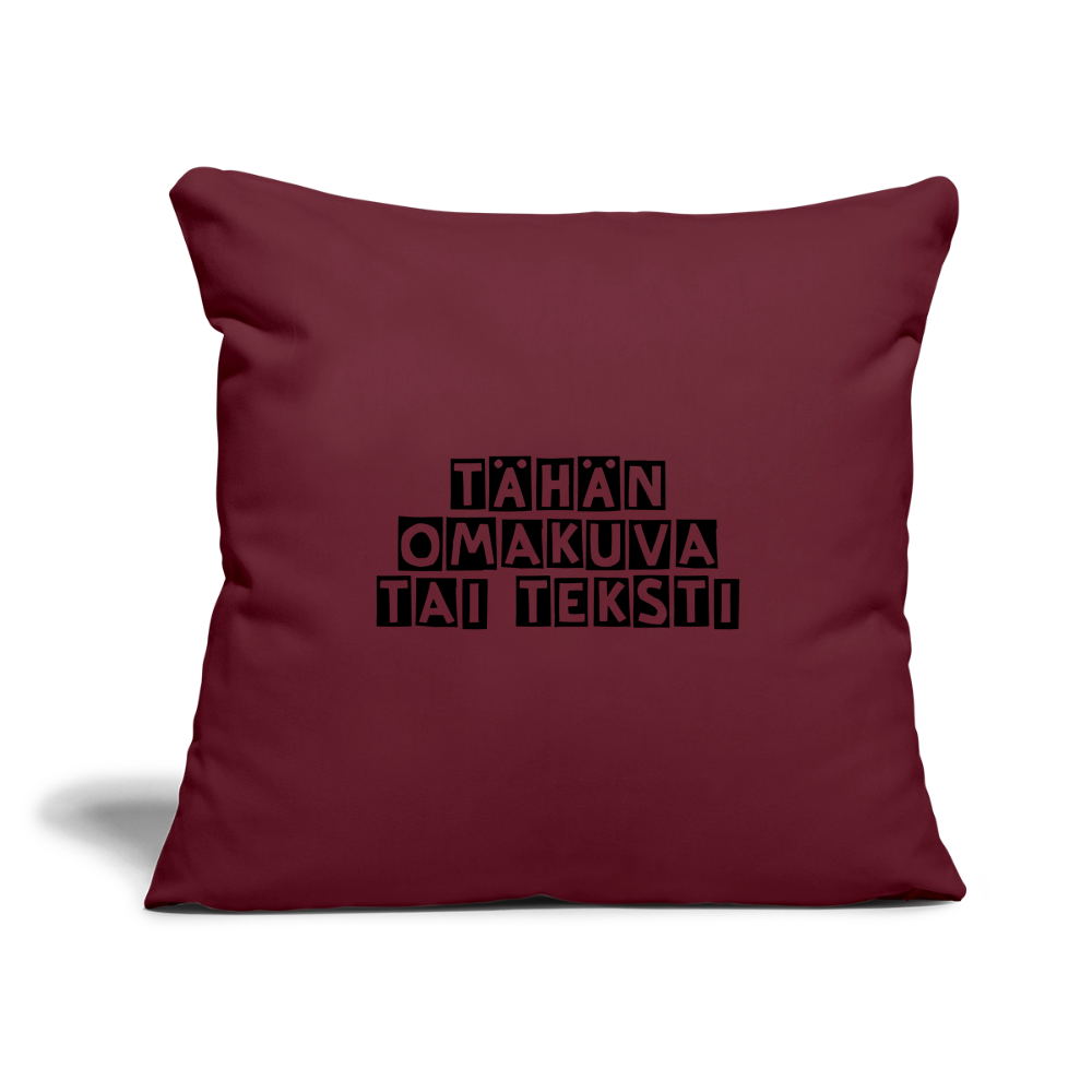 Sohvatyynyn päällinen omalla kuvalla 45 x 45 cm - burgundin punainen