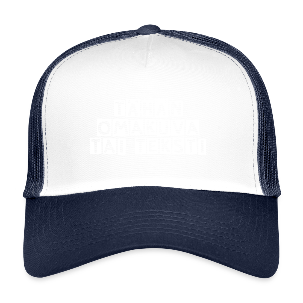 Trucker Cap omalla kuvalla - valkoinen/laivasto