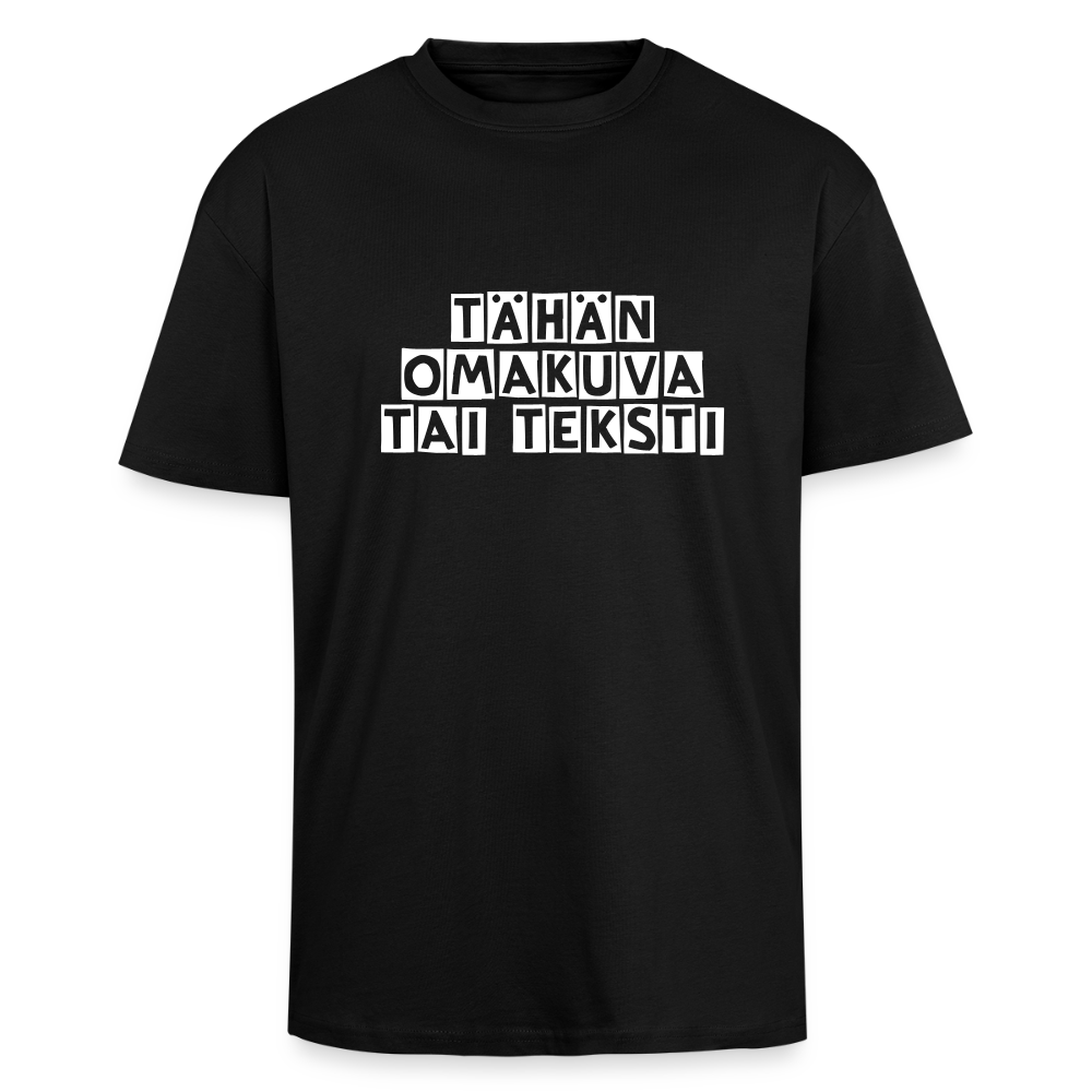 Paksu Oversized T-paita omalla kuvalla - musta