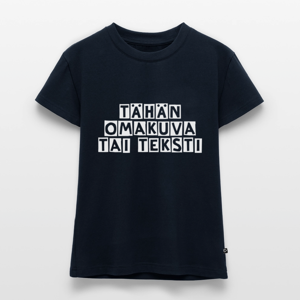 Naisten Baby Tee omalla kuvalla - laivastonsininen
