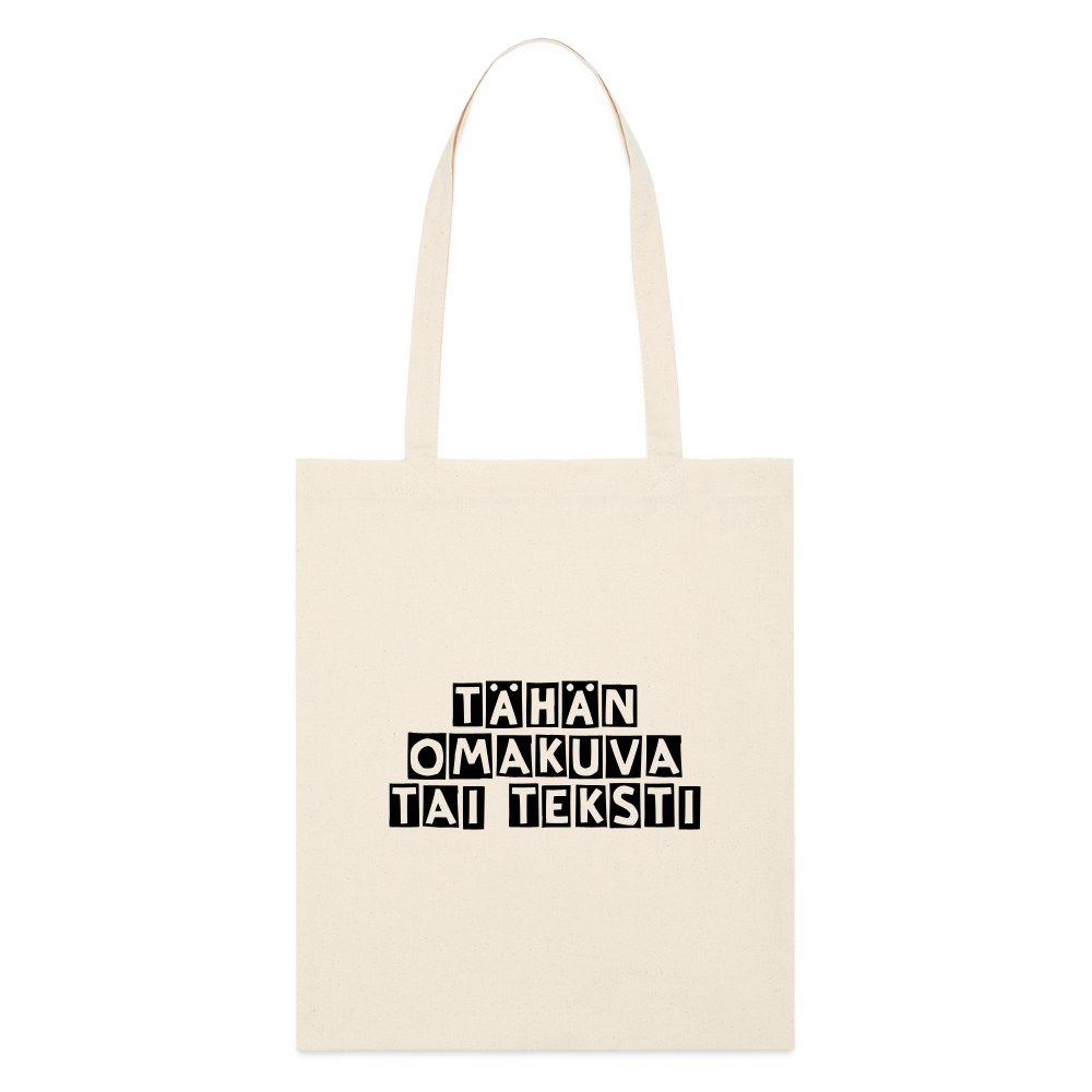 Stanley/Stella luomu-kangaskassi omalla kuvalla - valkoinen harmaa