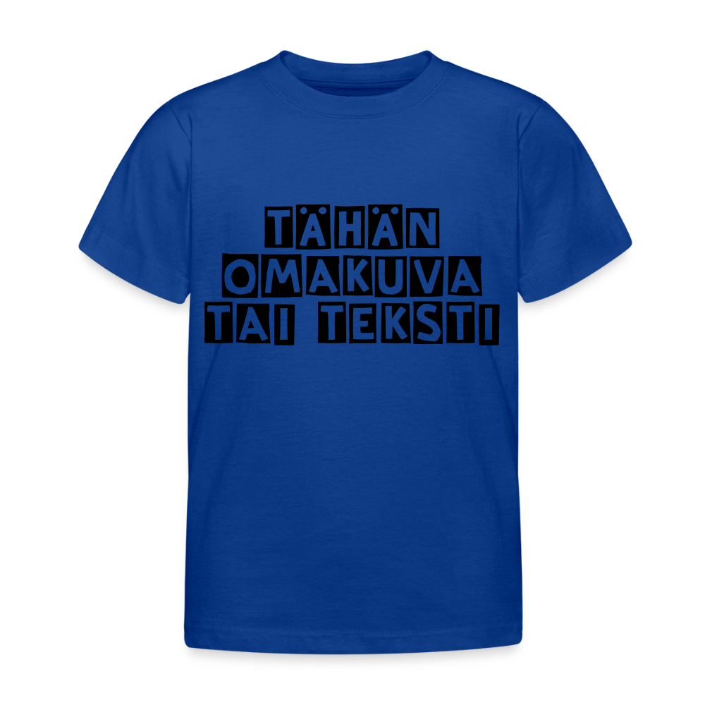Lasten t-paita omalla kuvalla - kuninkaallinen