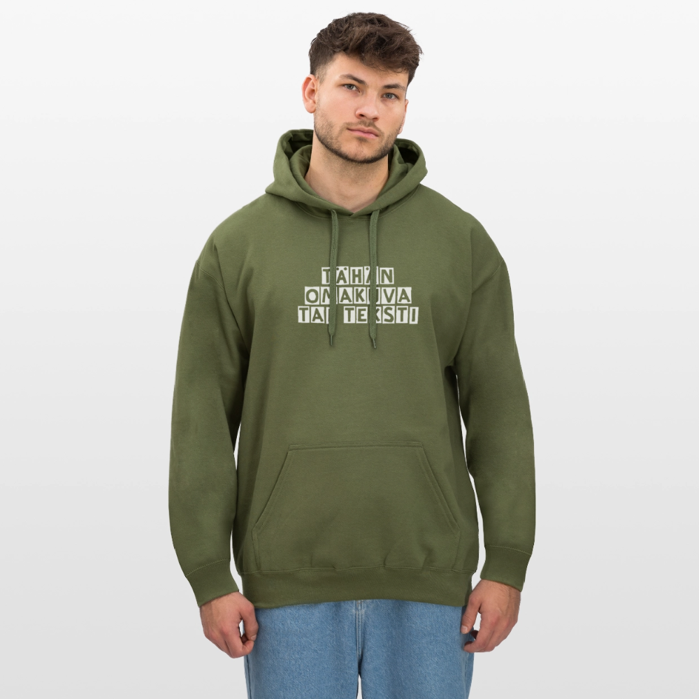 Gildan Unisex Softstyle® Midweight huppari omalla kuvalla - armeijanvihreä