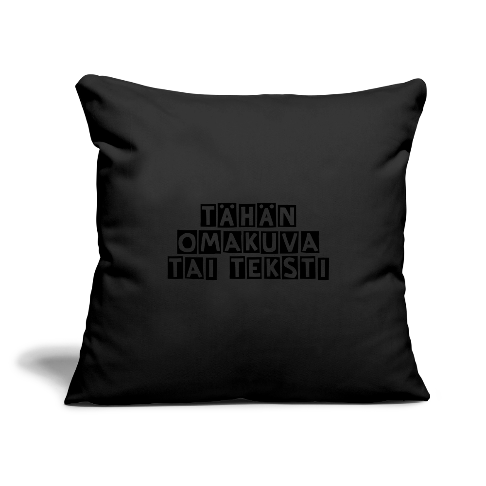 Sohvatyynyn päällinen omalla kuvalla 45 x 45 cm - musta