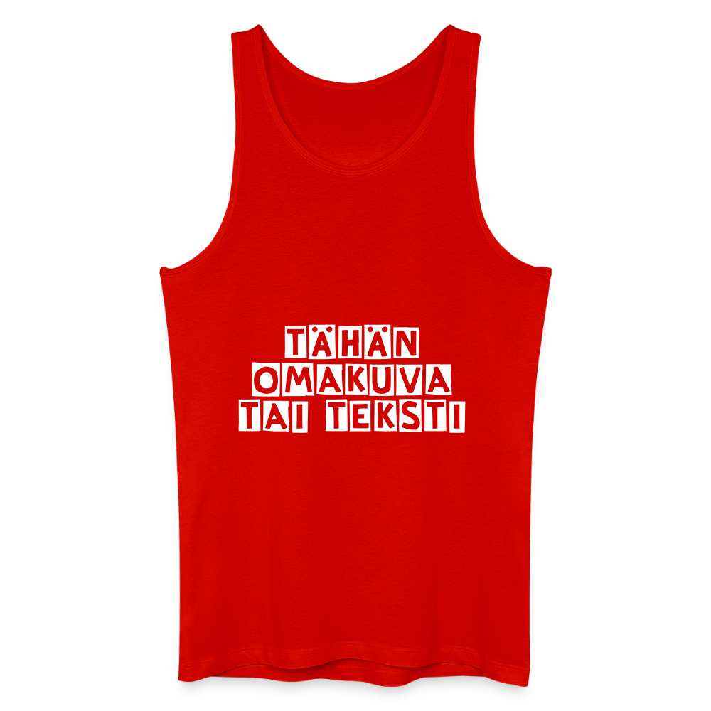 Miesten luomu-tanktoppi omalla kuvalla - punainen