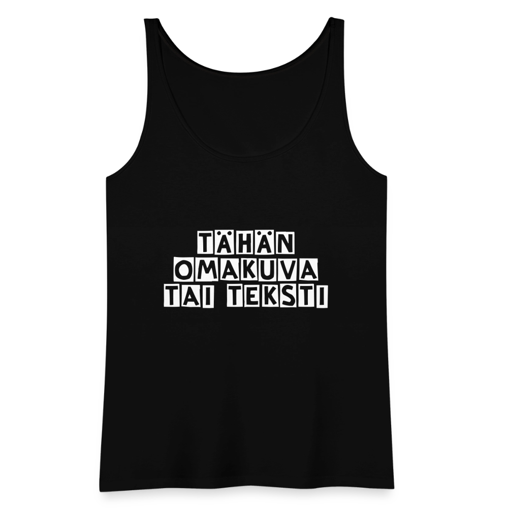 Naisten premium hihaton toppi omalla kuvalla - musta