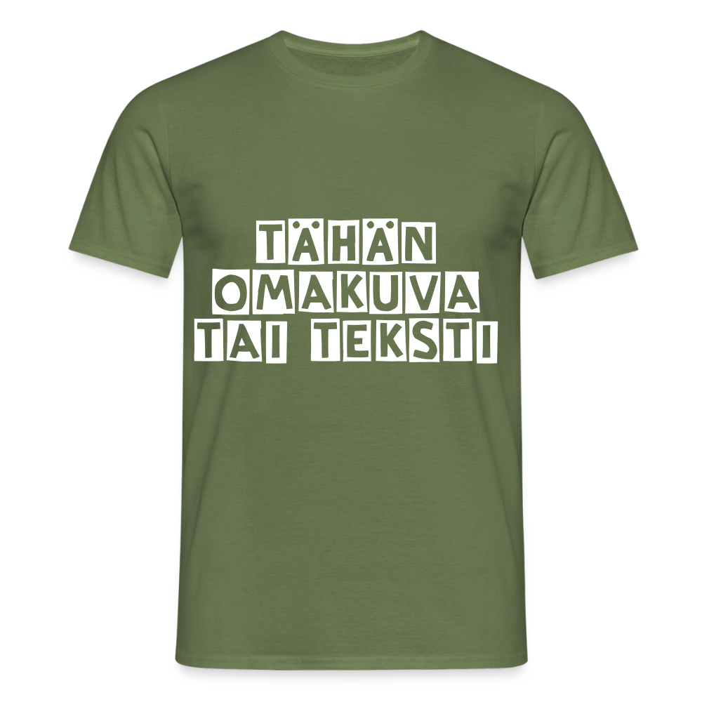 Gildan Miesten t-paita omalla kuvalla - armeijanvihreä