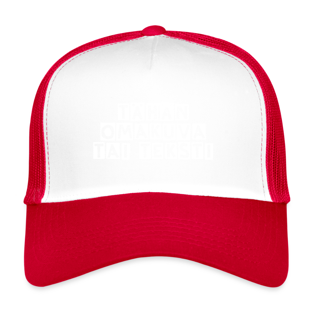Trucker Cap omalla kuvalla - valkoinen/punainen