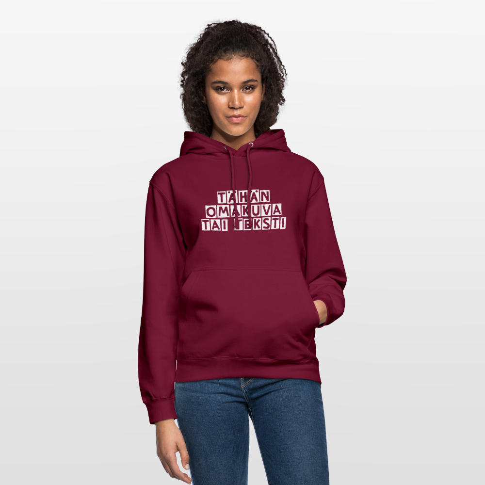 Huppari ”unisex” omalla kuvalla - bordeaux
