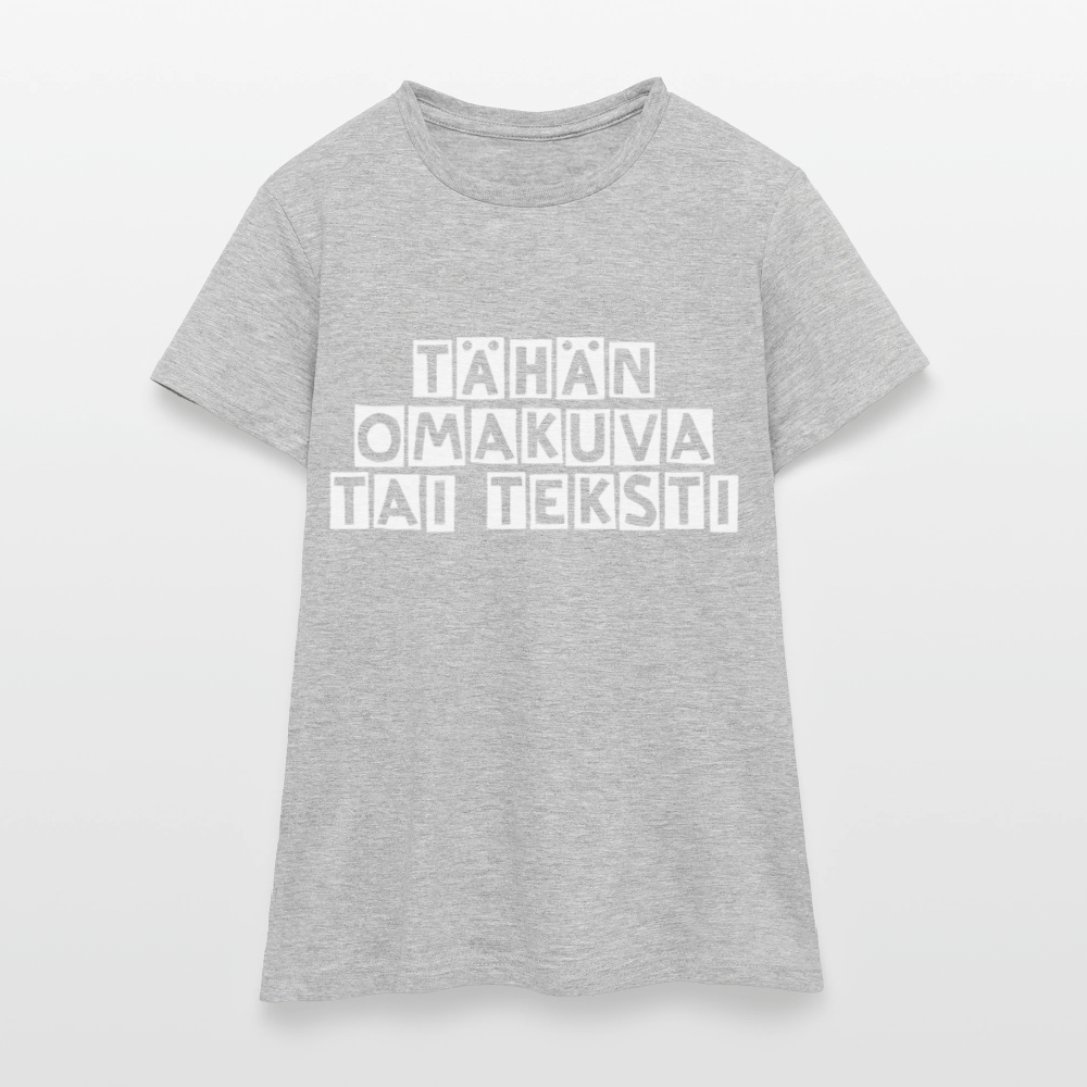 Gildan Naisten t-paita omalla kuvalla - harmaasävyinen