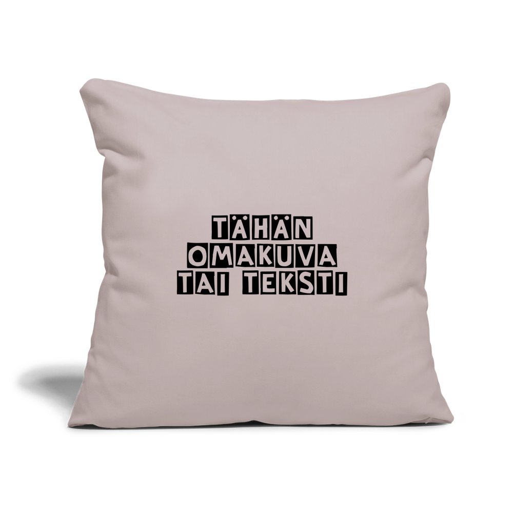 Sohvatyynyn päällinen omalla kuvalla 45 x 45 cm - vaalea harmaanruskea