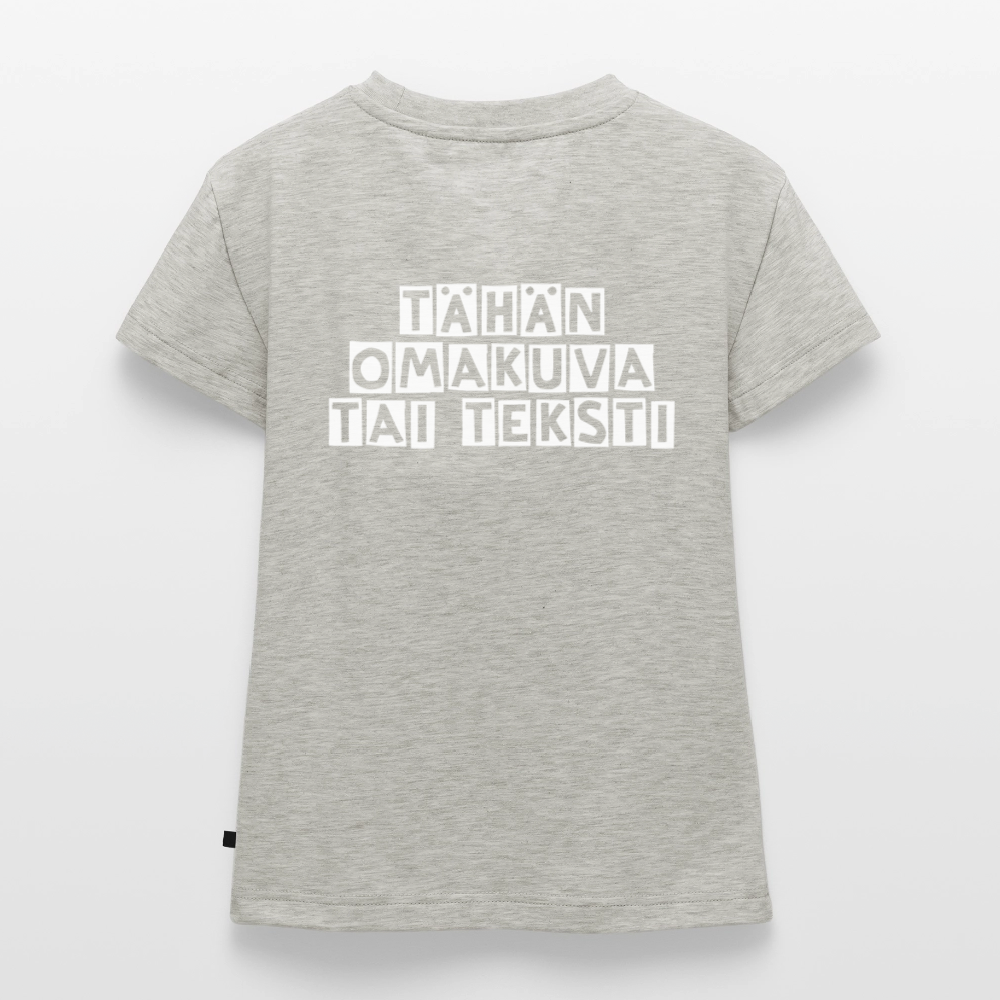 Naisten Baby Tee omalla kuvalla - meleerattu harmaa