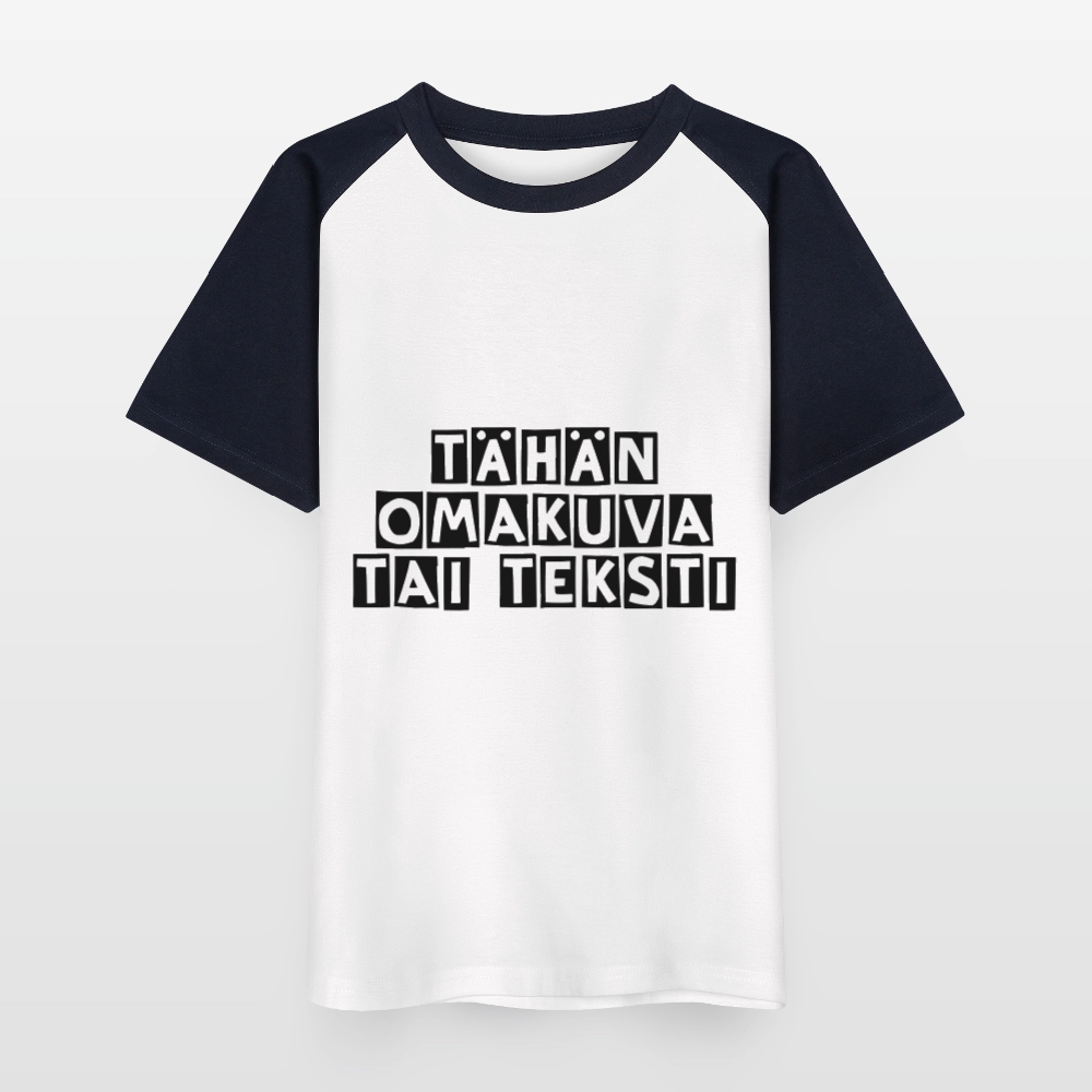 Lasten pesäpallo -t-paita omalla kuvalla - valkoinen/laivasto
