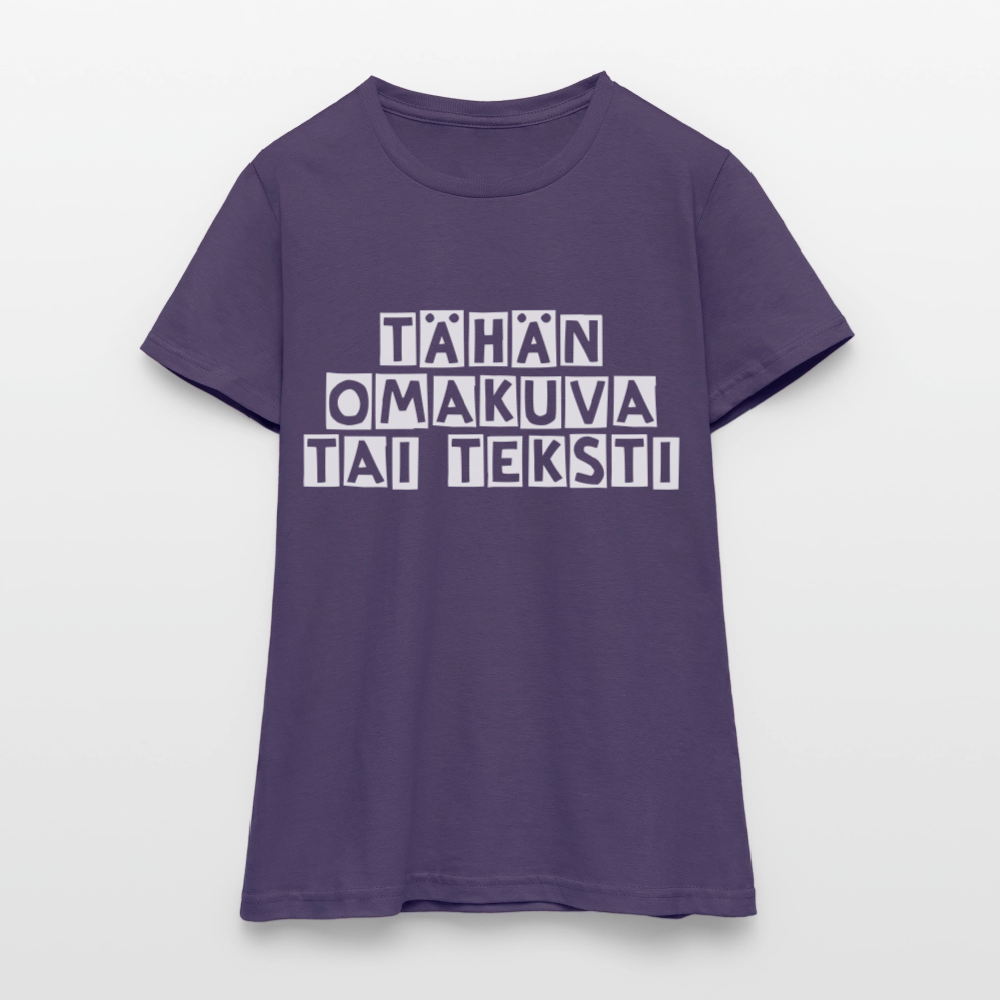 Gildan Naisten t-paita omalla kuvalla - tummanvioletti