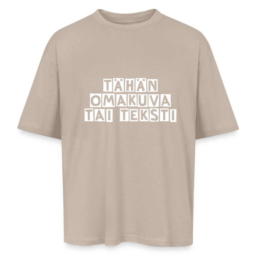 Oversized unisex t-paita omalla kuvalla - sahara