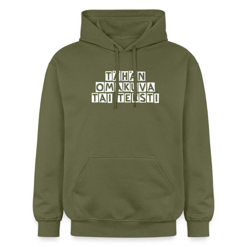 Gildan Unisex Softstyle® Midweight huppari omalla kuvalla - armeijanvihreä