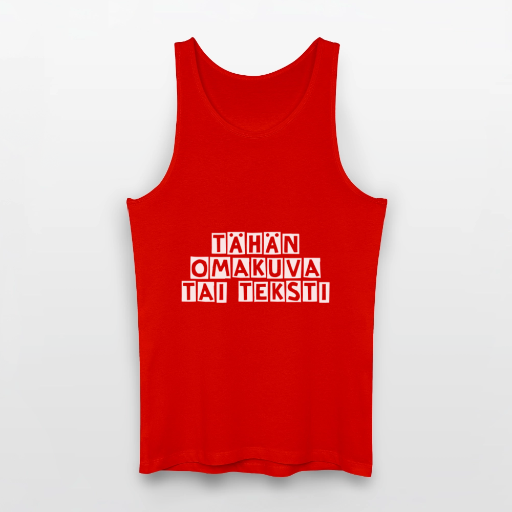 Miesten luomu-tanktoppi omalla kuvalla - punainen