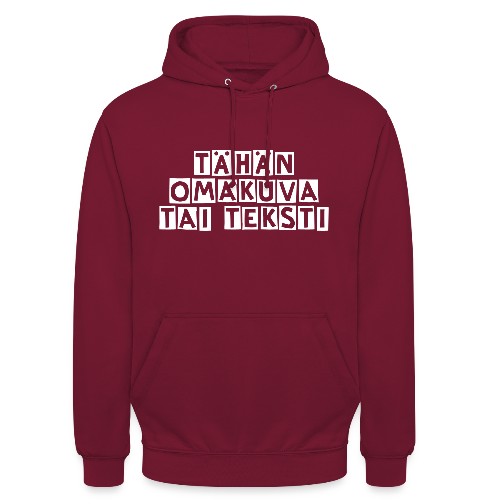 Huppari ”unisex” omalla kuvalla - bordeaux