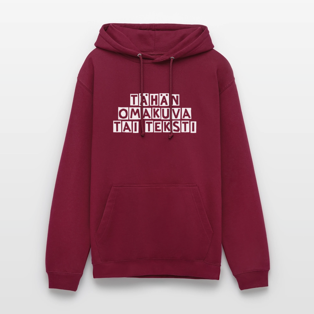 Huppari ”unisex” omalla kuvalla - bordeaux