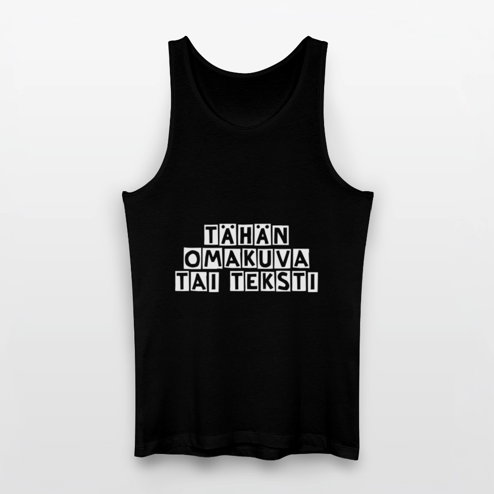 Miesten luomu-tanktoppi omalla kuvalla - musta