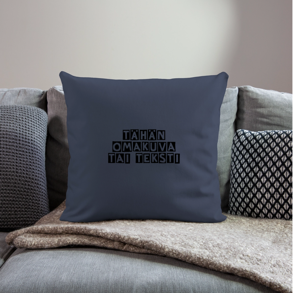Sohvatyynyn päällinen omalla kuvalla 45 x 45 cm - navy