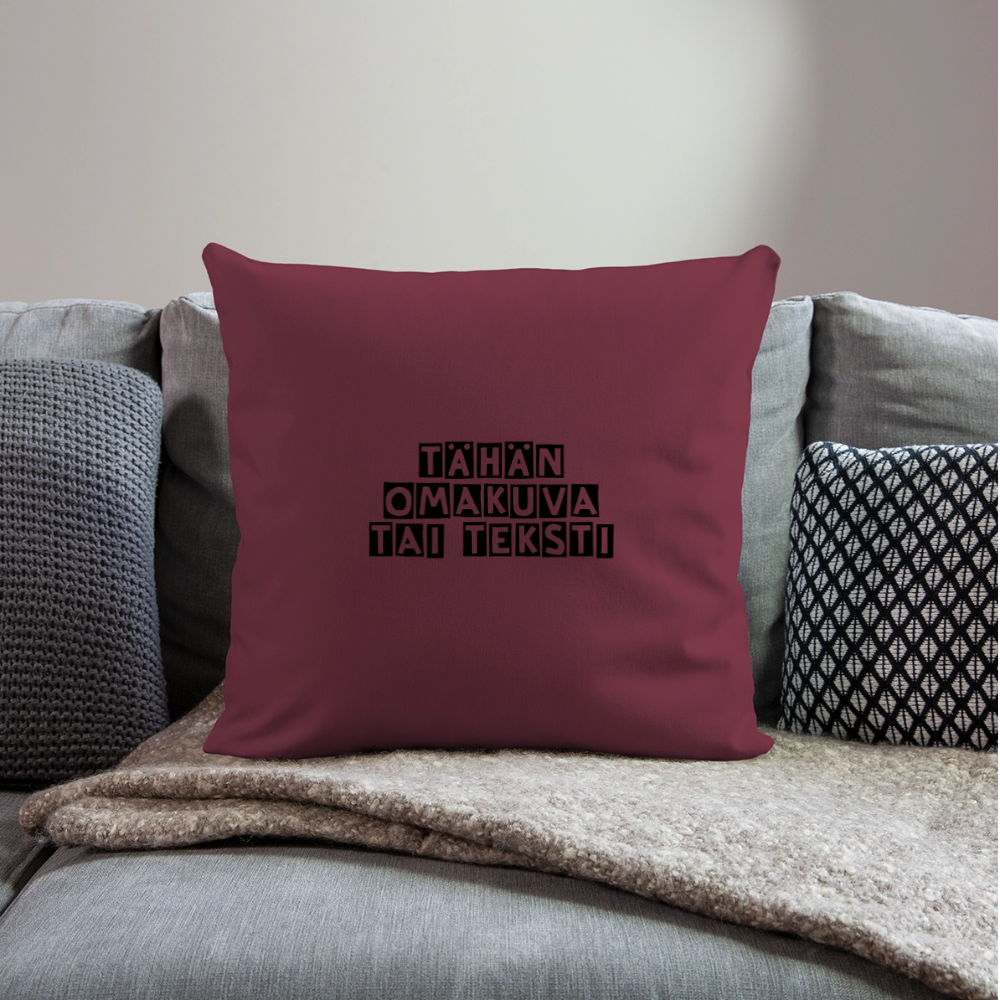 Sohvatyynyn päällinen omalla kuvalla 45 x 45 cm - burgundin punainen