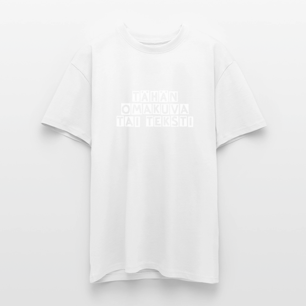 Paksu Oversized T-paita omalla kuvalla - valkoinen