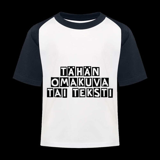 Lasten pesäpallo -t-paita omalla kuvalla - valkoinen/laivasto