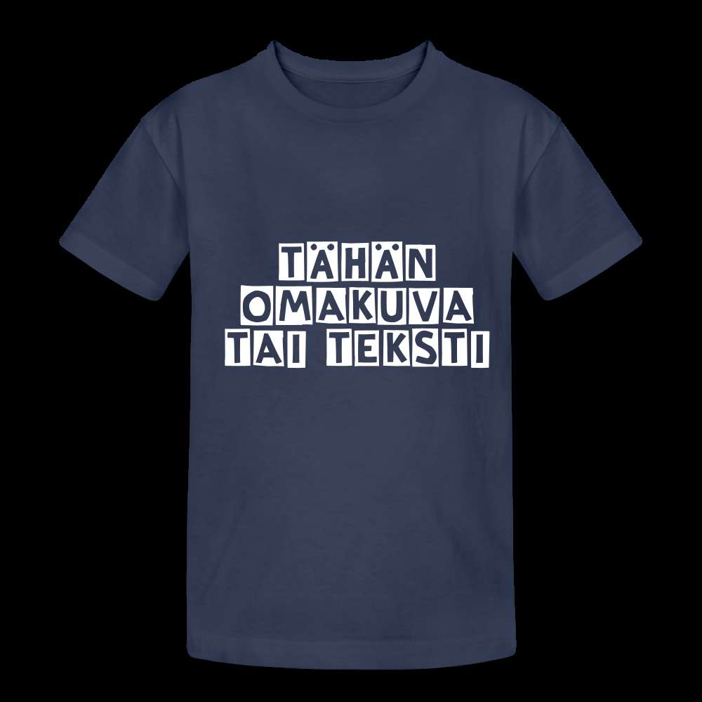 Nuorten Heavy Cotton t-paita omalla kuvalla - navy