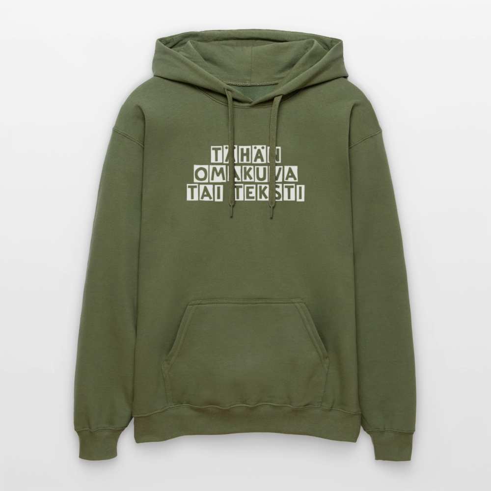 Gildan Unisex Softstyle® Midweight huppari omalla kuvalla - armeijanvihreä