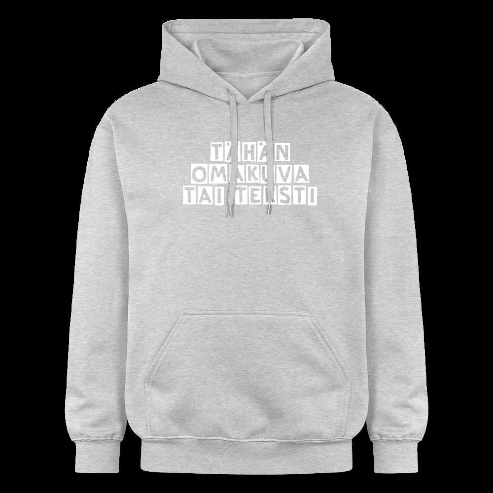 Gildan Unisex Softstyle® Midweight huppari omalla kuvalla - meleerattu vaaleanharmaa