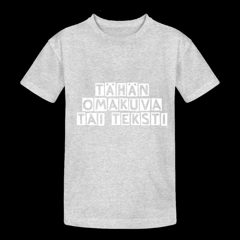 Nuorten Heavy Cotton t-paita omalla kuvalla - harmaasävyinen