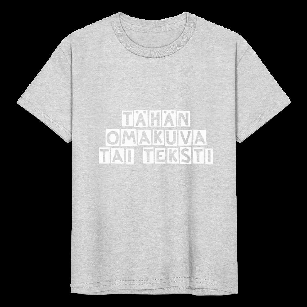 Nuorten Heavy Cotton t-paita omalla kuvalla - harmaasävyinen