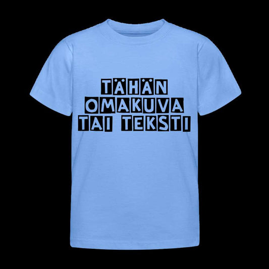 Lasten t-paita omalla kuvalla - taivaansininen