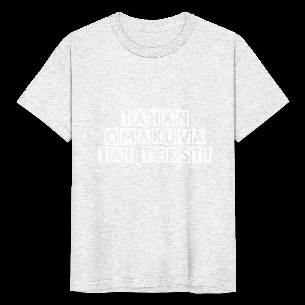 Nuorten Heavy Cotton t-paita omalla kuvalla - valkoinen meleerattu