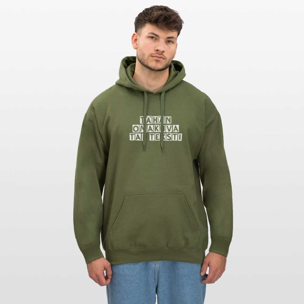 Gildan Unisex Softstyle® Midweight huppari omalla kuvalla - armeijanvihreä