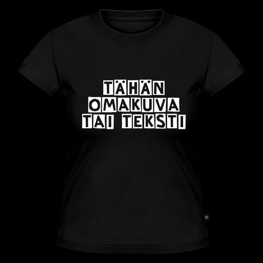Naisten Baby Tee omalla kuvalla - musta