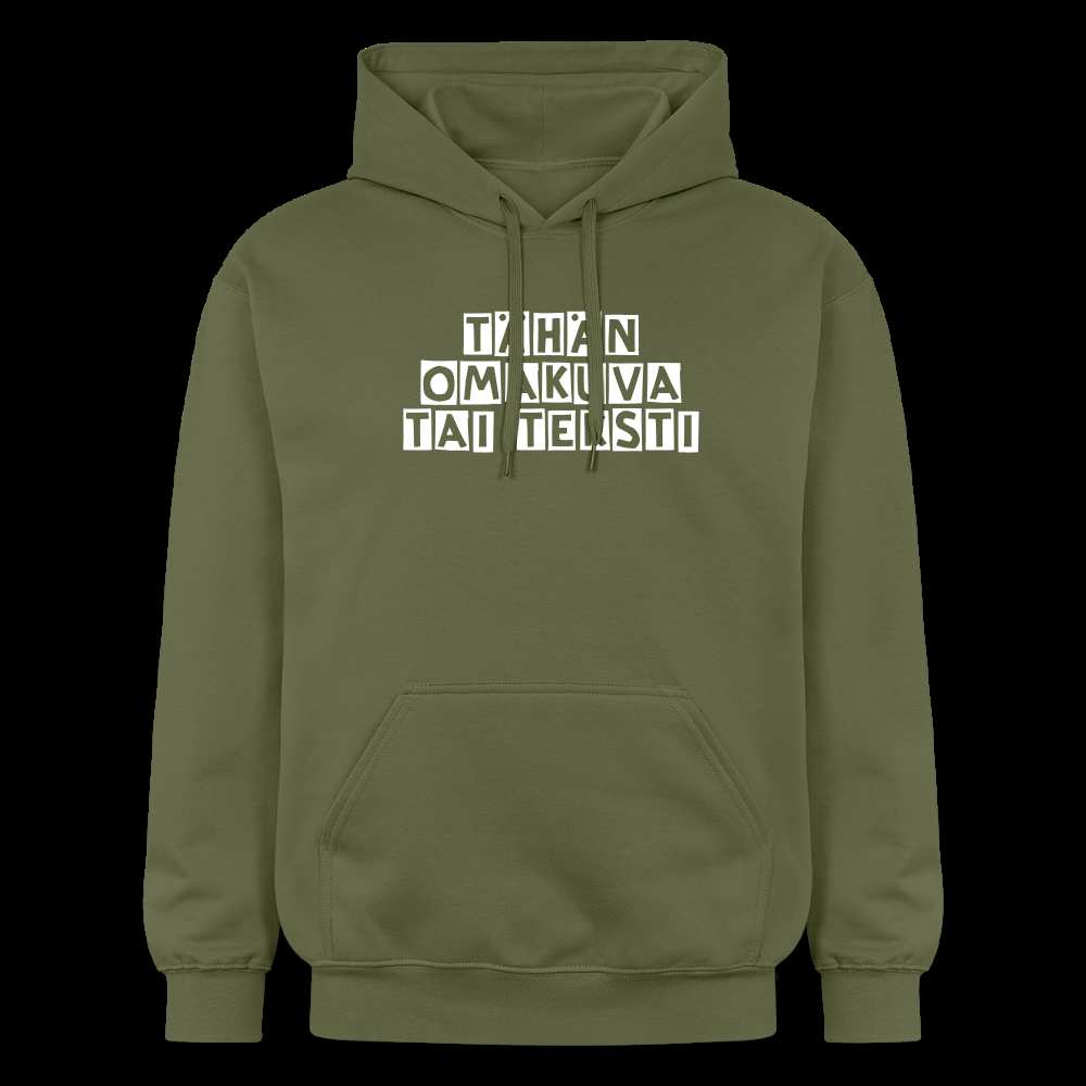 Gildan Unisex Softstyle® Midweight huppari omalla kuvalla - armeijanvihreä